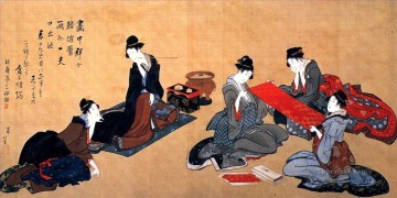 retrato del chino hyogo sentado en su escritorio Katsushika Hokusai Ukiyoe Pinturas al óleo